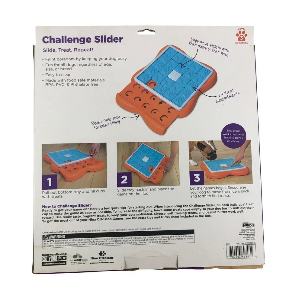 Outward Hound Challenge Slider Level 3‎ Advanced Dog Treat Puzzle Nina Ottosson